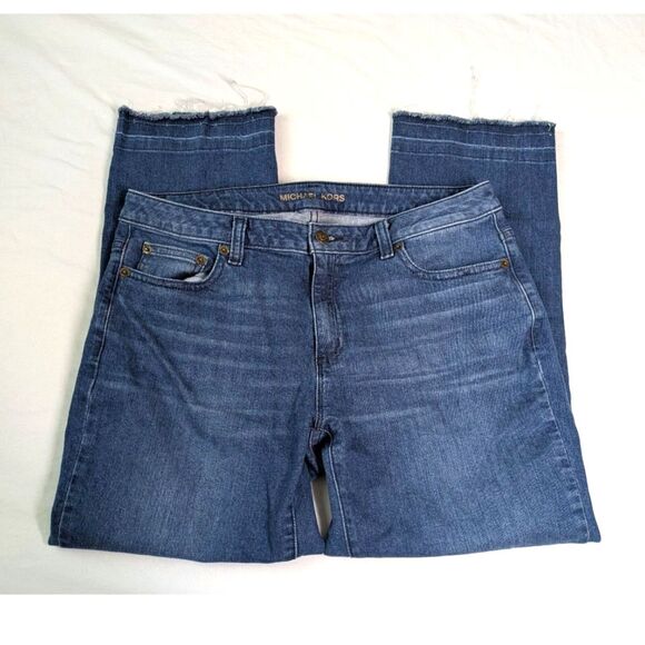 Michael Kors Jeans Womens 8 Raw Hem Cropped Denim‎ Pants - Picture 1 of 9